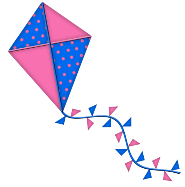 Воздушный змей на белом фоне