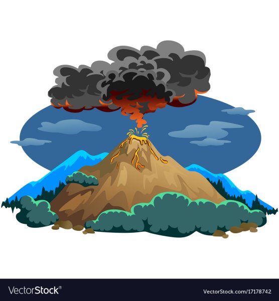 Извержение вулкана вектор