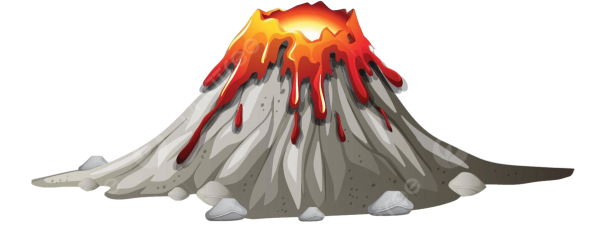 Вулкан на белом фоне