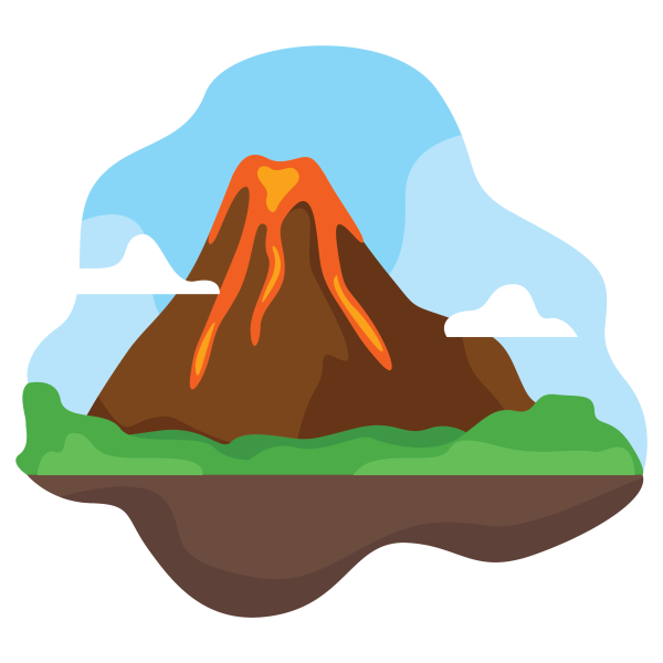 Вулкан мультяшный