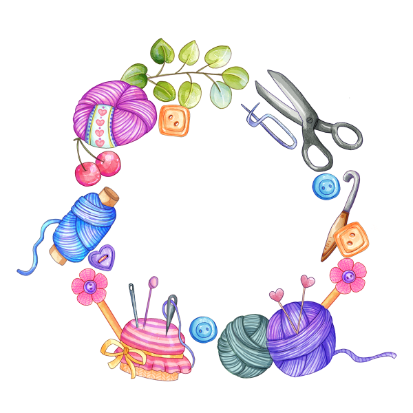 Рамка с клубками ниток