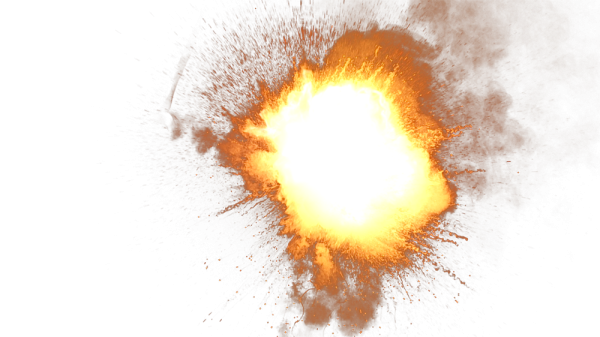 Взрыв на прозрачном фоне