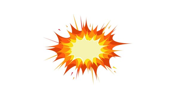 Мультяшный взрыв на прозрачном фоне