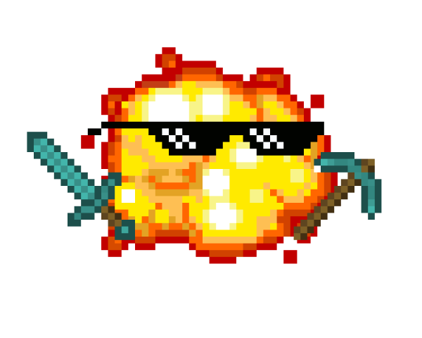 Взрыв пиксель арт