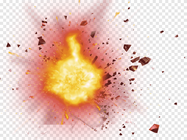 Взрыв на прозрачном фоне