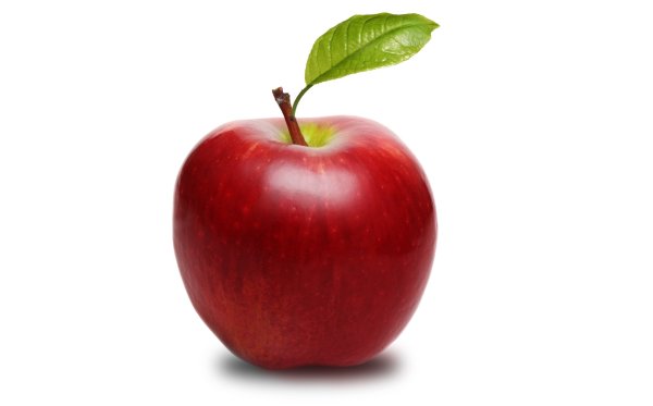 Красное яблоко на прозрачном фоне