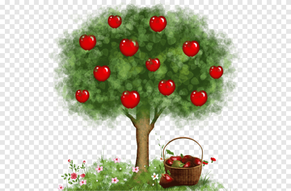 Мультяшное дерево с яблоками