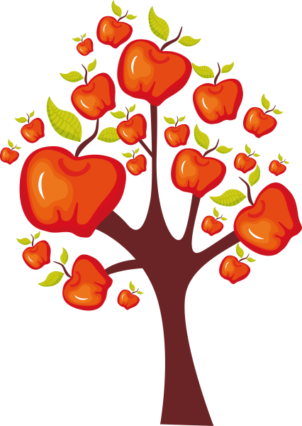 Фруктовые деревья на прозрачном фоне