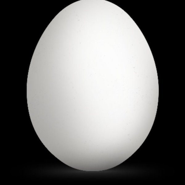 Белое яйцо на белом фоне