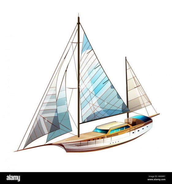 Яхта на белом фоне для детей