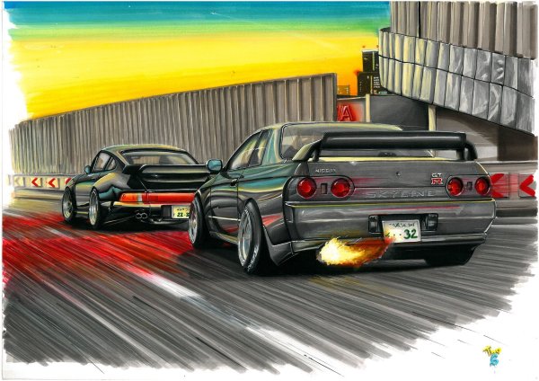 Nissan Skyline r32 арт