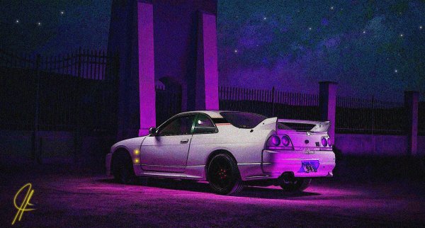 Nissan Skyline r34 розовый неон