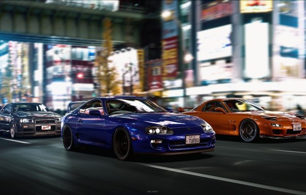 Mazda RX 7 and Skyline