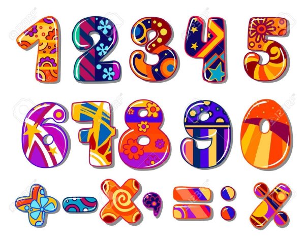 Дети и цифры вектор