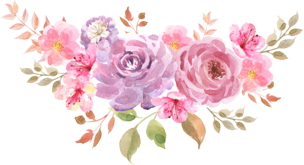 Акварельные цветы на прозрачном фоне