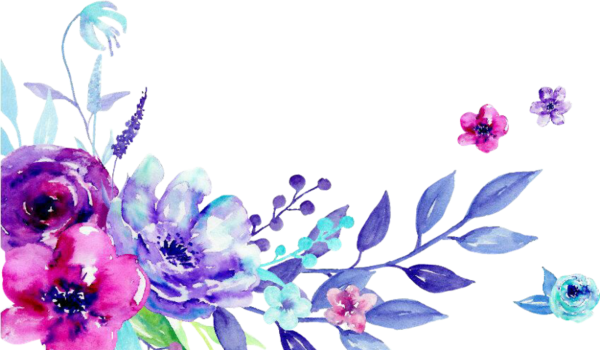 Фиолетовые цветы акварель