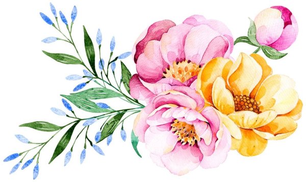 Цветочный орнамент акварель