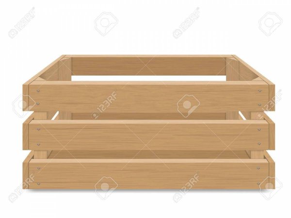 Деревянный ящик вид сбоку