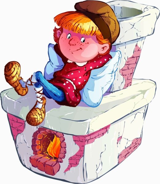 Емеля на печи на прозрачном фоне