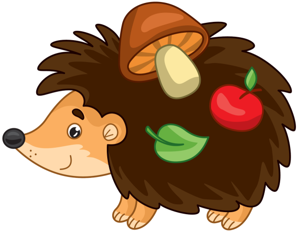 Ежик с грибами