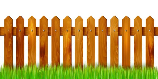 Заборчик на белом фоне