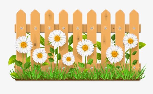 Мультяшный забор в детском саду