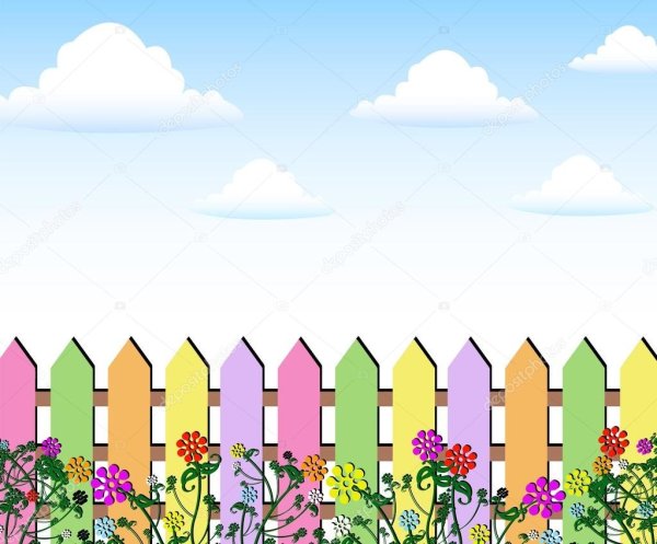 Мультяшный красочный забор
