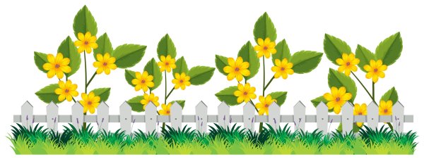 Забор с цветами вектор