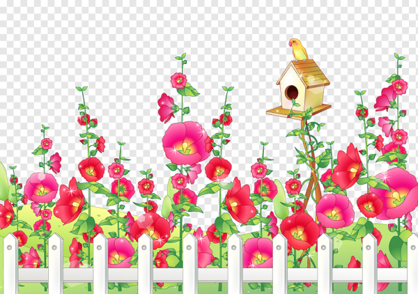 Клипарт цветочный забор