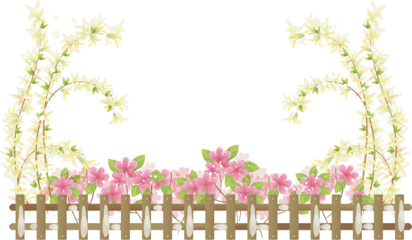 Забор с цветами вектор