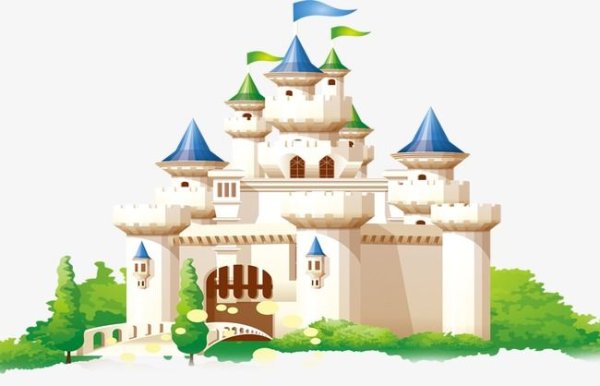 Замок на белом фоне