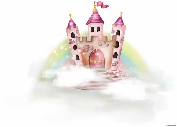 Сказочное королевство на белом фоне