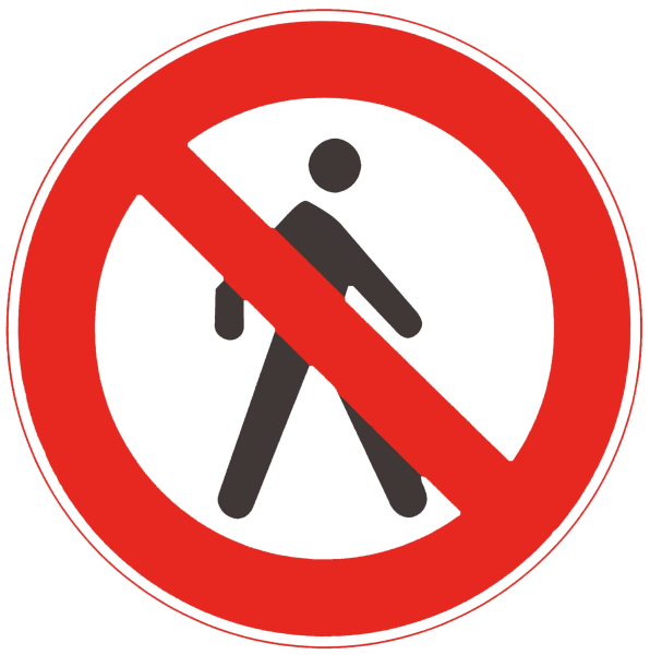 Запрещающие знаки дорожного движения движение пешеходов запрещено