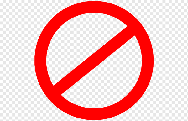 Знак красный круг на белом фоне перечеркнутый