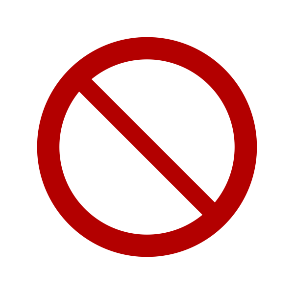 Знак запрета на прозрачном фоне