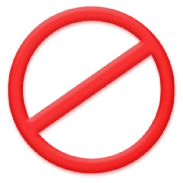 Знак запрета на прозрачном фоне