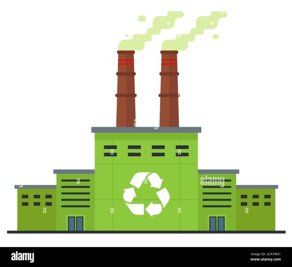 Мусороперерабатывающий завод в векторе