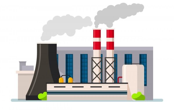Завод на белом фоне