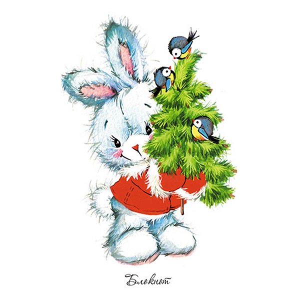 Новогодний зайчик с подарком