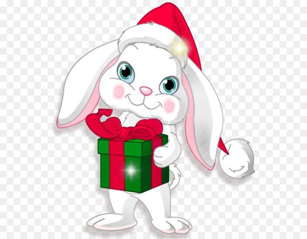 Заяц с новогодним подарком