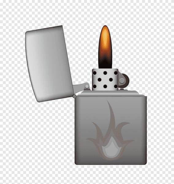Зажигалка на прозрачном фоне