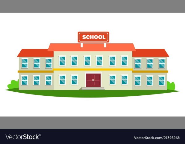 Здание детского сада на белом фоне