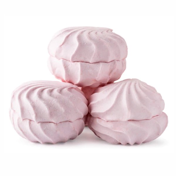 Зефир розовый на белом фоне