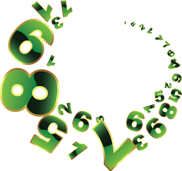 Числа на прозрачном фоне