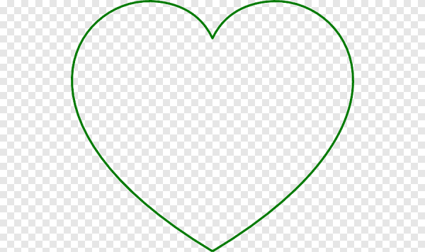 Сердечко зеленое контур на прозрачном фоне