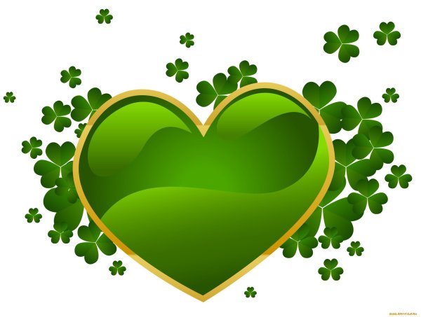 Сердце на зеленом фоне