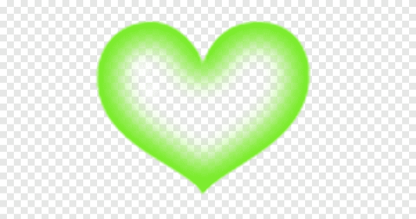 Зеленое сердце на прозрачном фоне