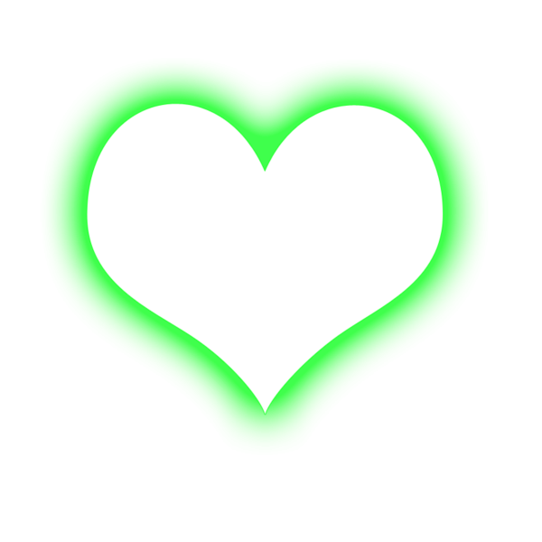 Зелёное сердце прозрачное