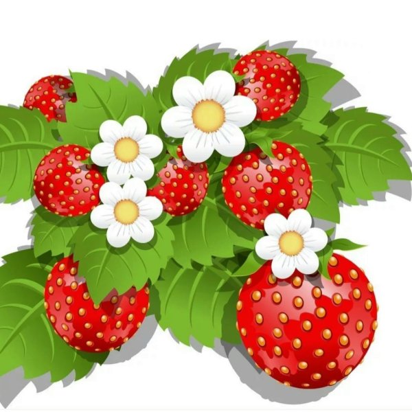 Куст клубники мультяшный