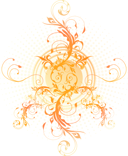 Оранжевые узоры на прозрачном фоне